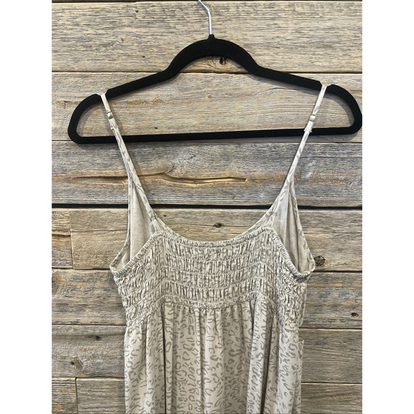 Volcom Women's Cha Ching Toanl Leopard Print Midi Dress Size‎ Medium Beige - Picture 6 of 10